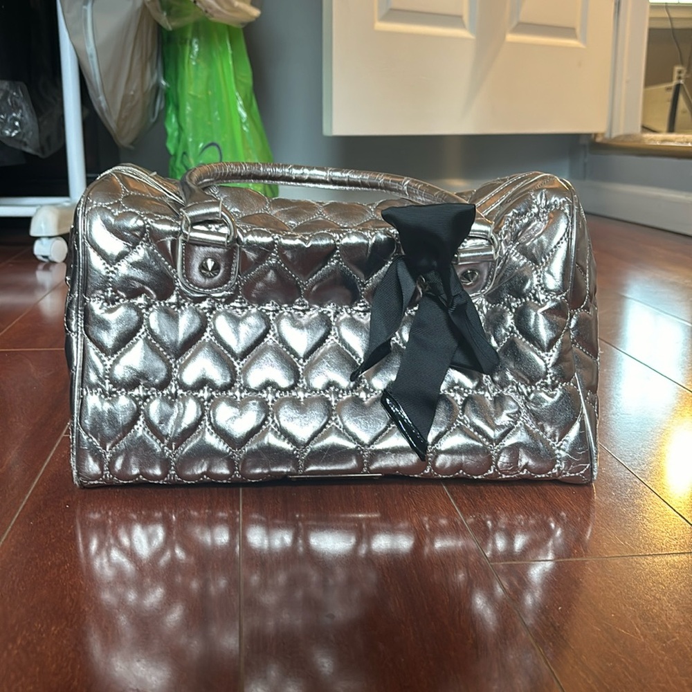 Betsy Johnson Silver Heart Tote bag